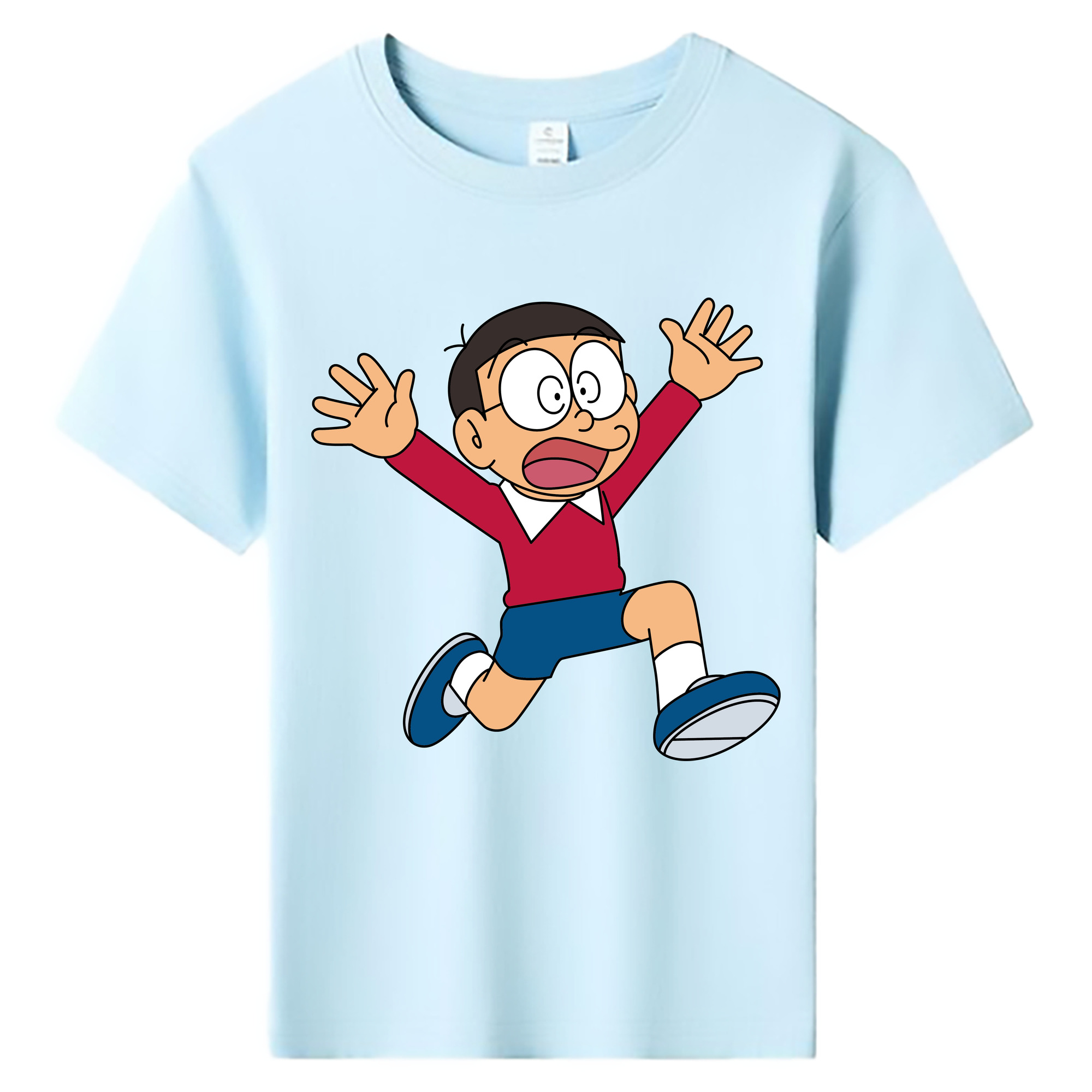 （画像用） ドラえもん 野比 のび太 Doraemon Nobita Nobi 綿100％キッズTシャツ（フロントプリント）